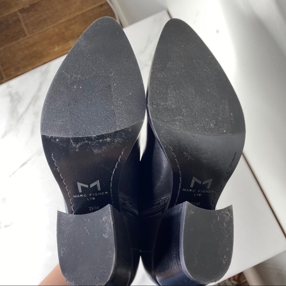 Marc Fisher Black Stud Pointed Toe Booties 7.5 - Picture 11 of 11